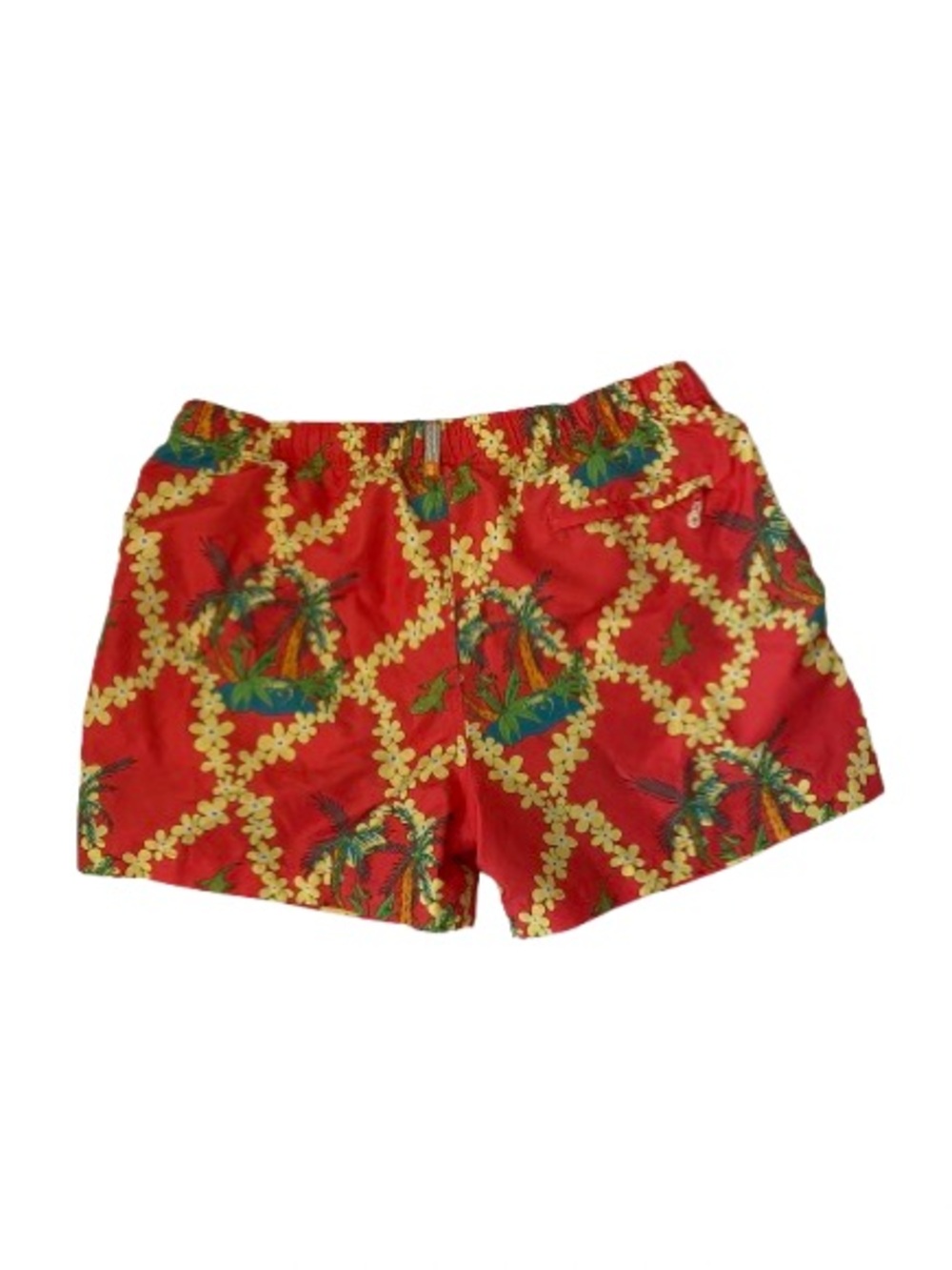 Vilebrequin Moorea Men's Swim Trunks - Red Tropical Iguana - 3 Pockets - Size L